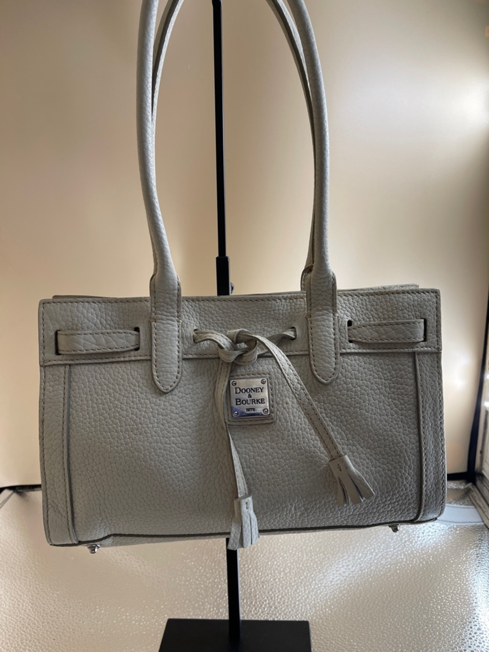 Dooney & Bourke Pebbled Mini Leather Tote In Cream